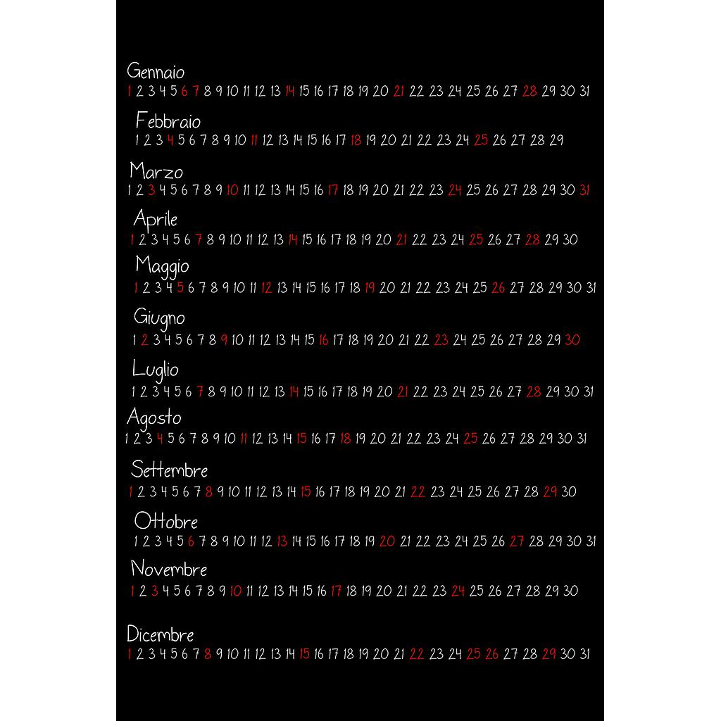 Calendario mensile 20 x 30 Cod. C090 - A