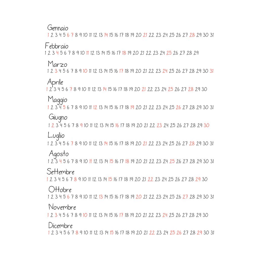 Calendario mensile 30x40 Cod. C090 - B