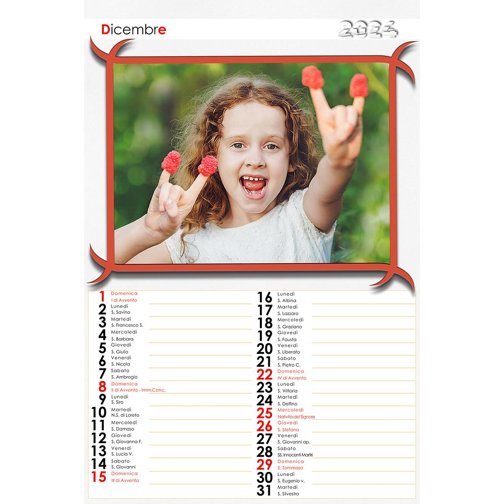 Calendario mensile 30x40 Cod. C2288