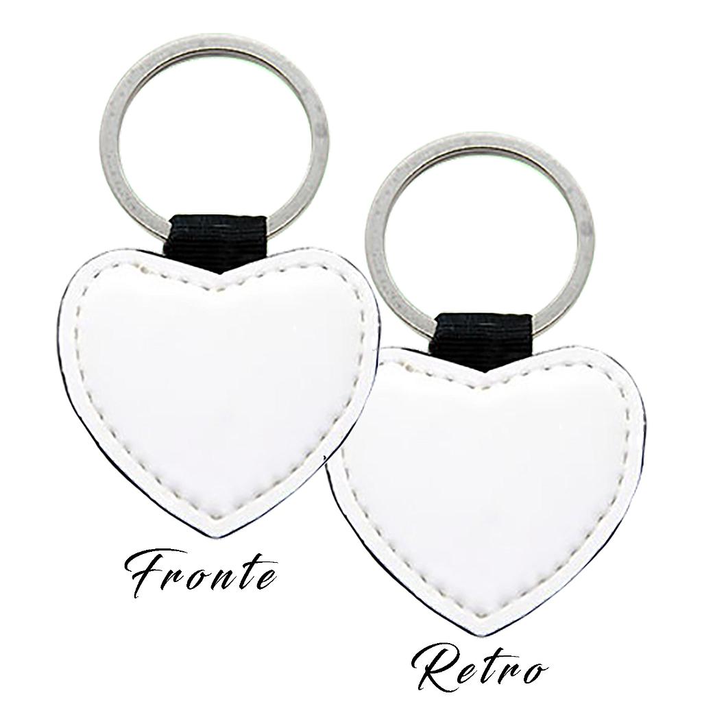 Portachiavi in SimilPelle a cuore Fronte/Retro