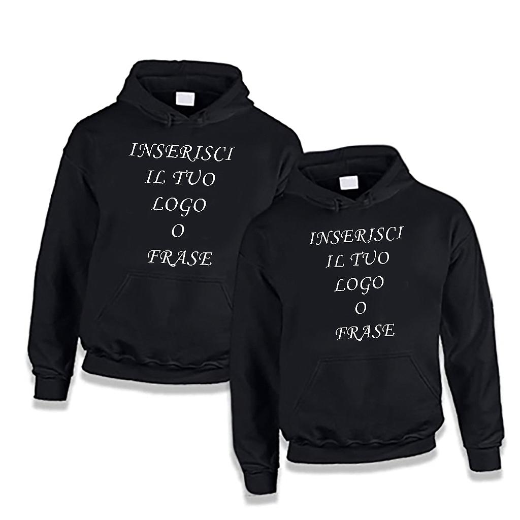 Doppia Felpa Unisex Nera lato fronte