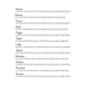 Calendario mensile 30x40 Cod. C090 - B