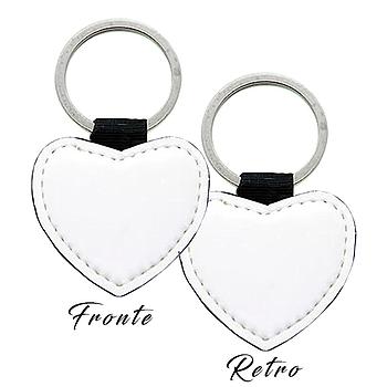 Portachiavi in SimilPelle a cuore Fronte/Retro
