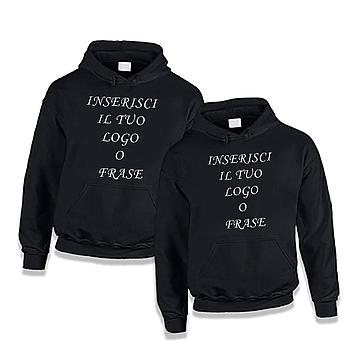 Doppia Felpa Unisex Nera lato fronte